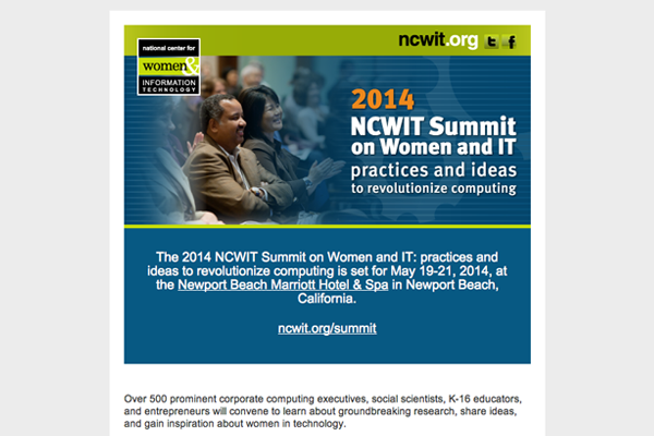 Look who's speaking at the 2014 NCWIT Summit