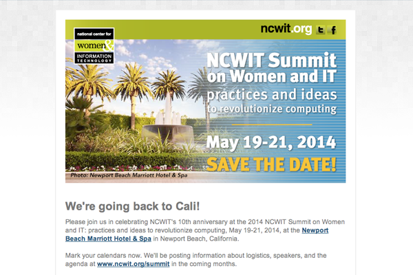 2014 NCWIT Summit: Save the Date
