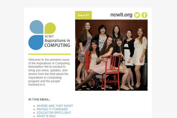 NCWIT Aspirations in Computing: Issue #1