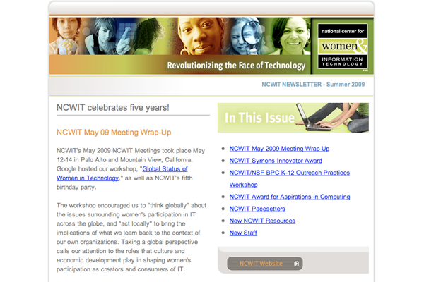 Summer 2009 NCWIT Newsletter