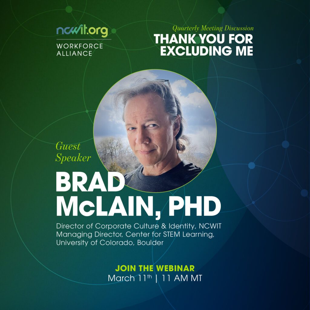 A green and blue graphic including event details and Brad McLain's photo